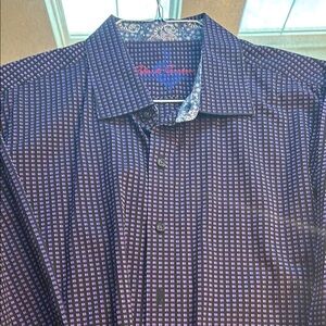 Robert Graham Men's Shirt in Purple and Blue Checkered Pattern